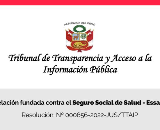 Tribunal de Transparencia declara fundada apelación de Centro Liber contra el Seguro Social de Salud - Essalud