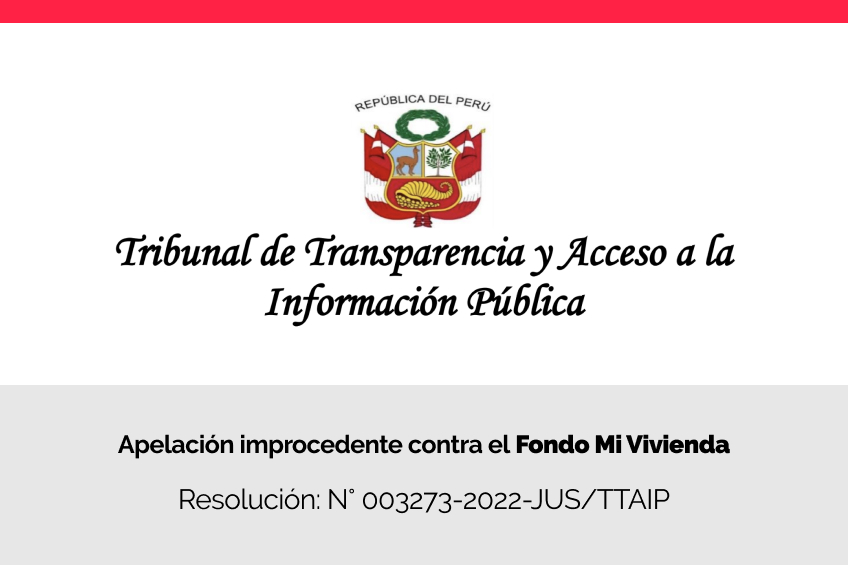 Tribunal de Transparencia declara improcedente apelación de Centro Liber contra el Fondo mi Vivienda