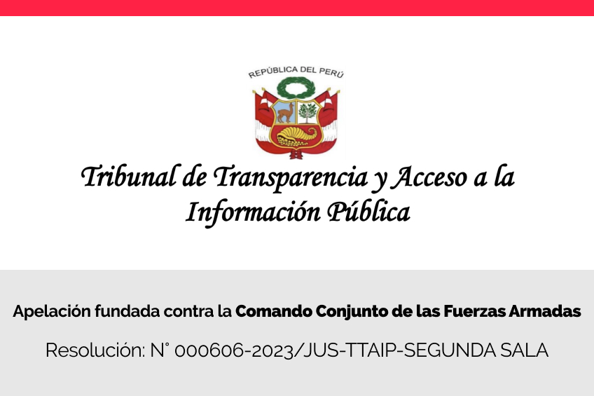 Tribunal de Transparencia declara fundada apelación de Centro Liber contra el Comando Conjunto de las Fuerzas Armadas