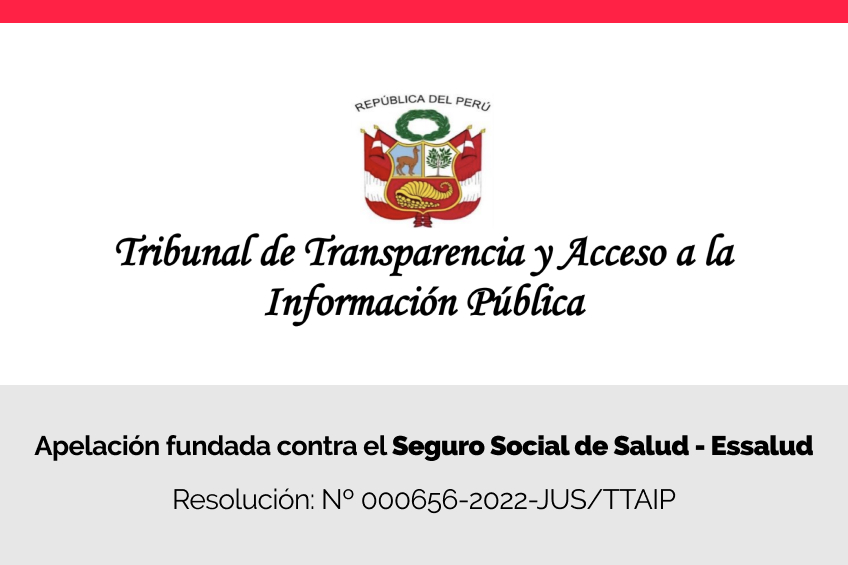Tribunal de Transparencia declara fundada apelación de Centro Liber contra el Seguro Social de Salud - Essalud