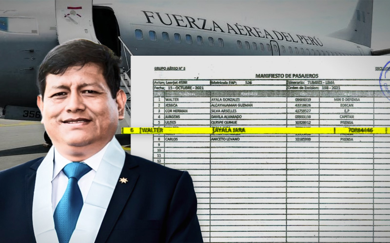 Ex ministro de Defensa utilizó avión FAP para viajar con su hijo a Tumbes 