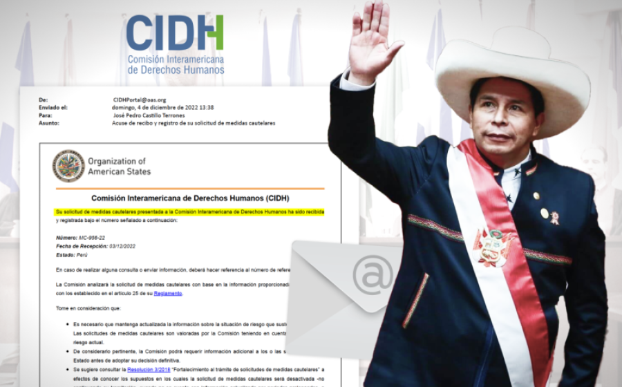 Pedro Castillo solicitó medidas cautelares a la CIDH cuando aún era presidente