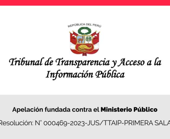 Tribunal de Transparencia declara fundada apelación de Centro Liber contra el Ministerio Público